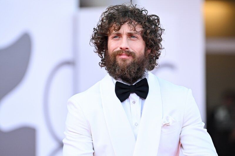 VENICE, ITALY - AUGUST 30: Aaron Taylor-Johnson attends the "Frankenstein" red carpet during the 82nd Venice International Film Festival on August 30, 2025 in Venice, Italy. (Photo by Stephane Cardinale - Corbis/Corbis via Getty Images)
