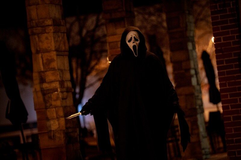 Ghostface in Paramount Pictures and Spyglass Media Group's "Scream 7." © 2025 Paramount Pictures. Ghost Face is a Registered Trademark of Fun World Div., Easter Unlimited, Inc. ©1999. All Rights Reserved.”.