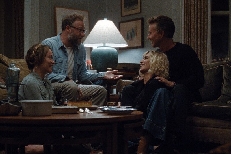 Olivia Wilde, Seth Rogen, Penélope Cruz and Edward Norton appear in The Invite by Olivia Wilde, an official selection of the 2026 Sundance Film Festival. Courtesy of Sundance Institute | photo c/o The Invite