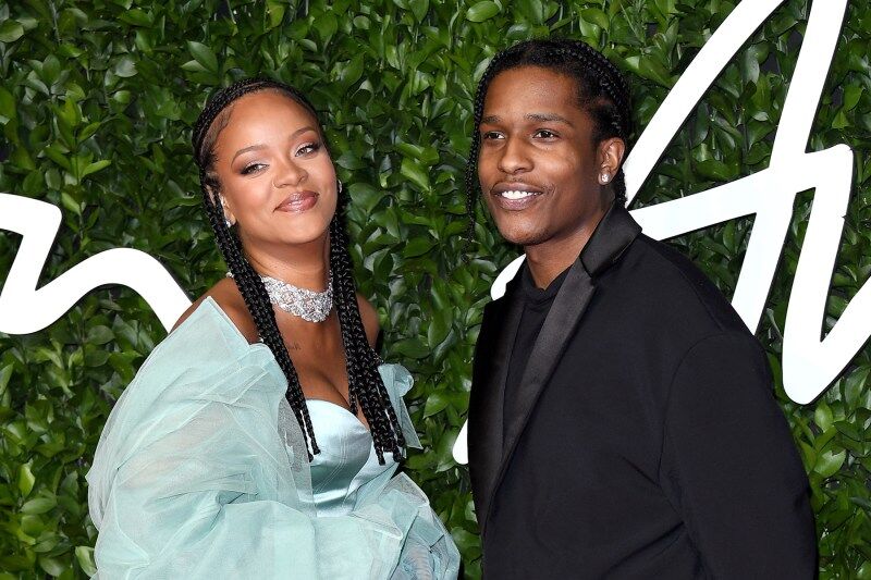 LONDON, ENGLAND - DECEMBER 02: Rihanna and ASAP Rocky attend The Fashion Awards 2019 at the Royal Albert Hall on December 02, 2019 in London, England. (Photo by Karwai Tang/WireImage)