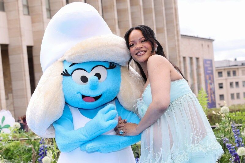 BRUSSELS, BELGIUM - JUNE 28: Rihanna attends the "Smurfs" Global Premiere at Mont des Arts on June 28, 2025 in Brussels, Belgium. (Photo by Arnold Jerocki/Getty Images for Paramount Pictures)